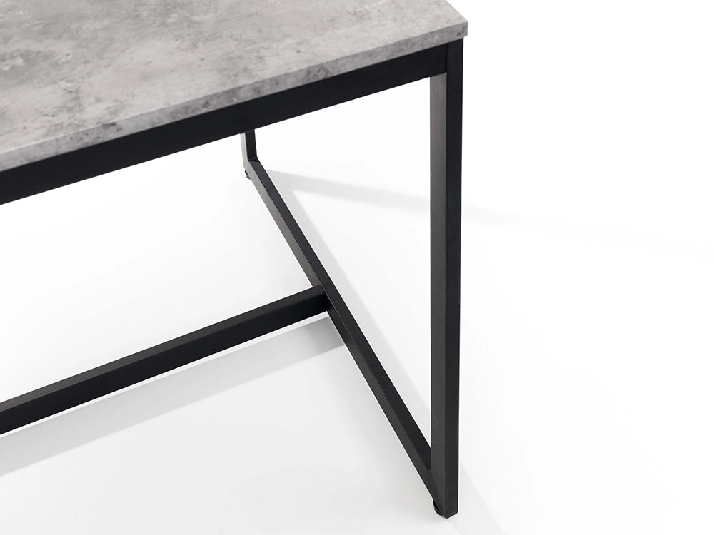 Adele Concrete Dining Table - Concrete & Black