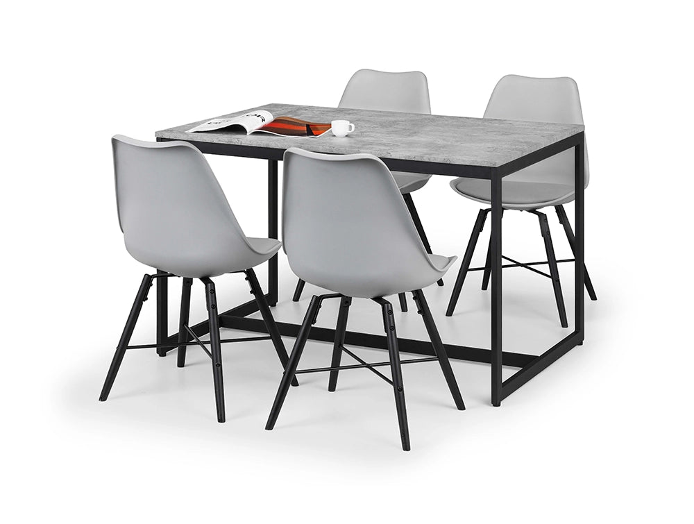 Adele Concrete Dining Table - Concrete & Black