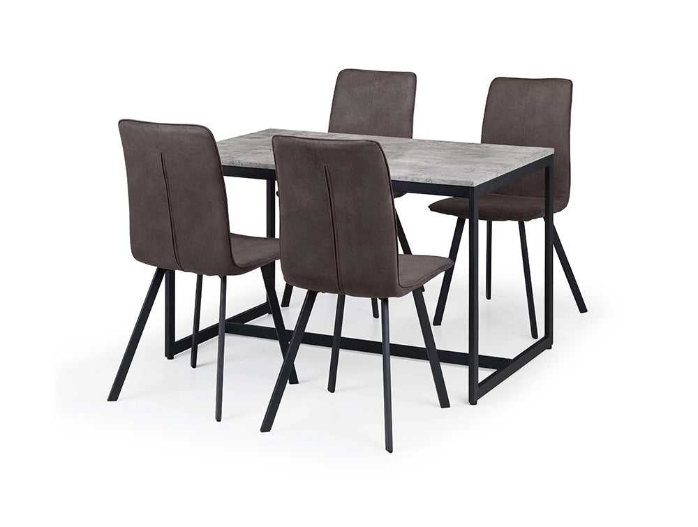 Adele Concrete Dining Table - Concrete & Black