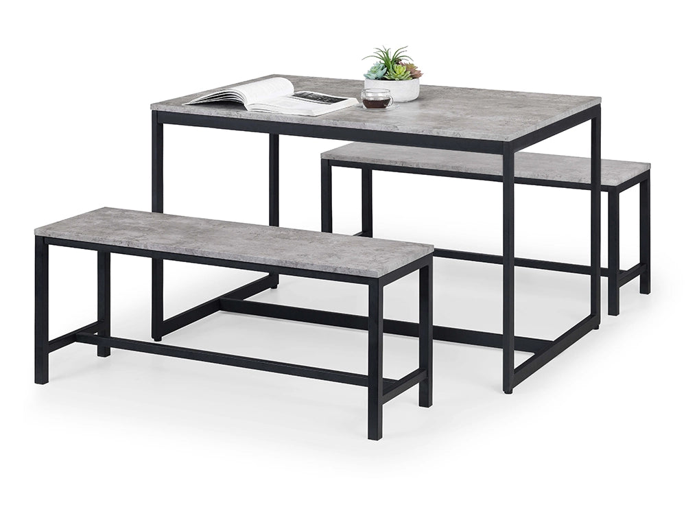 Adele Concrete Dining Table - Concrete & Black