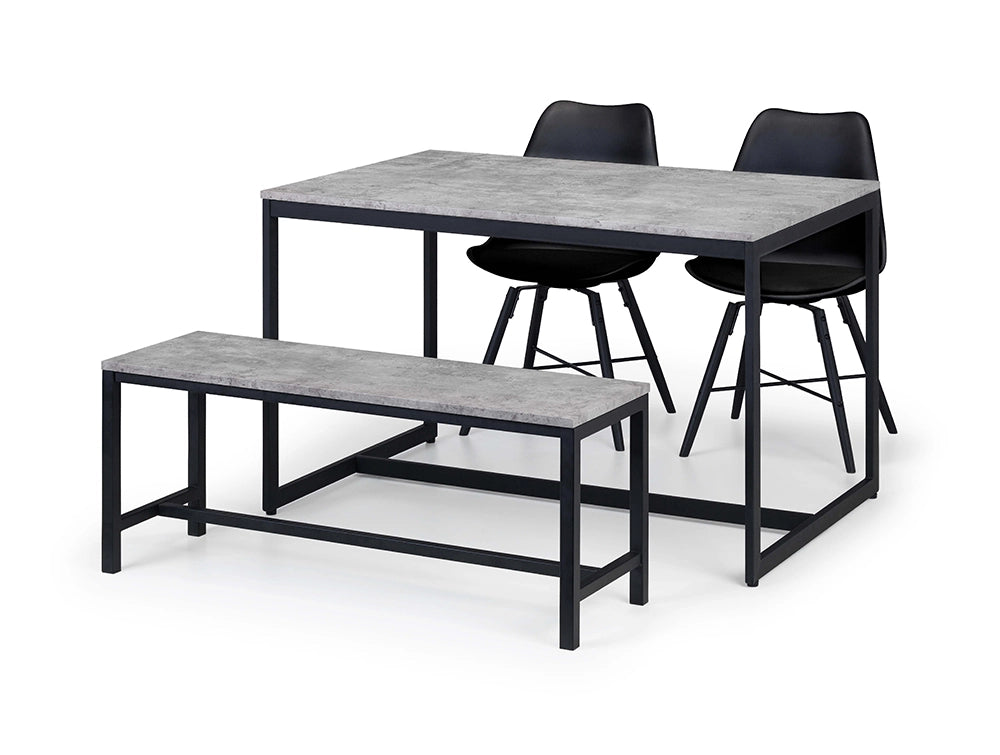 Adele Concrete Dining Table - Concrete & Black