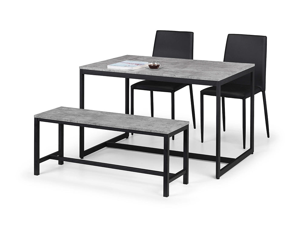 Adele Concrete Dining Table - Concrete & Black
