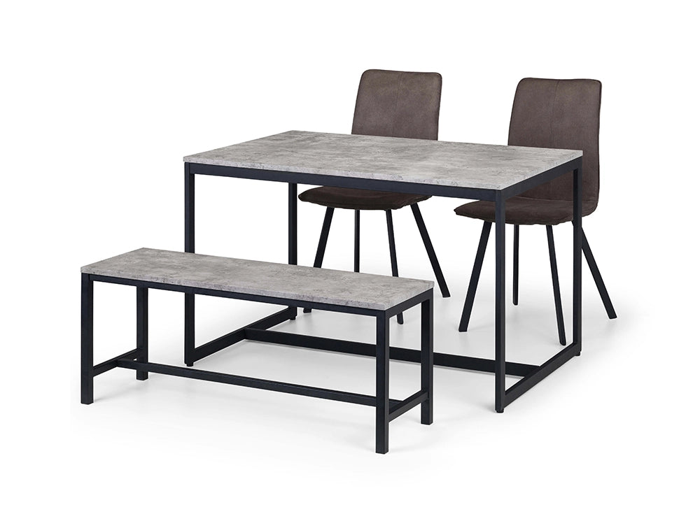 Adele Concrete Dining Table - Concrete & Black