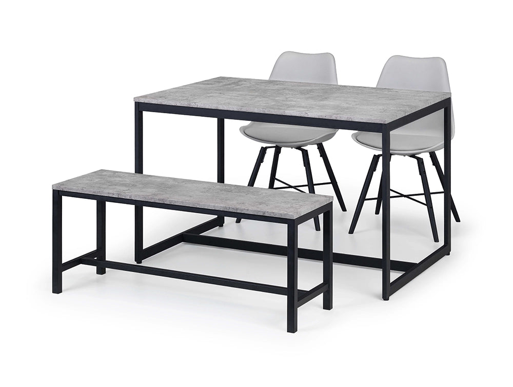 Adele Concrete Dining Table - Concrete & Black