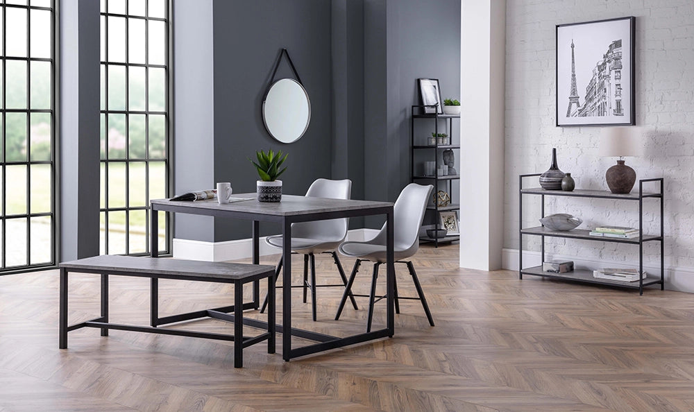 Adele Concrete Dining Table - Concrete & Black