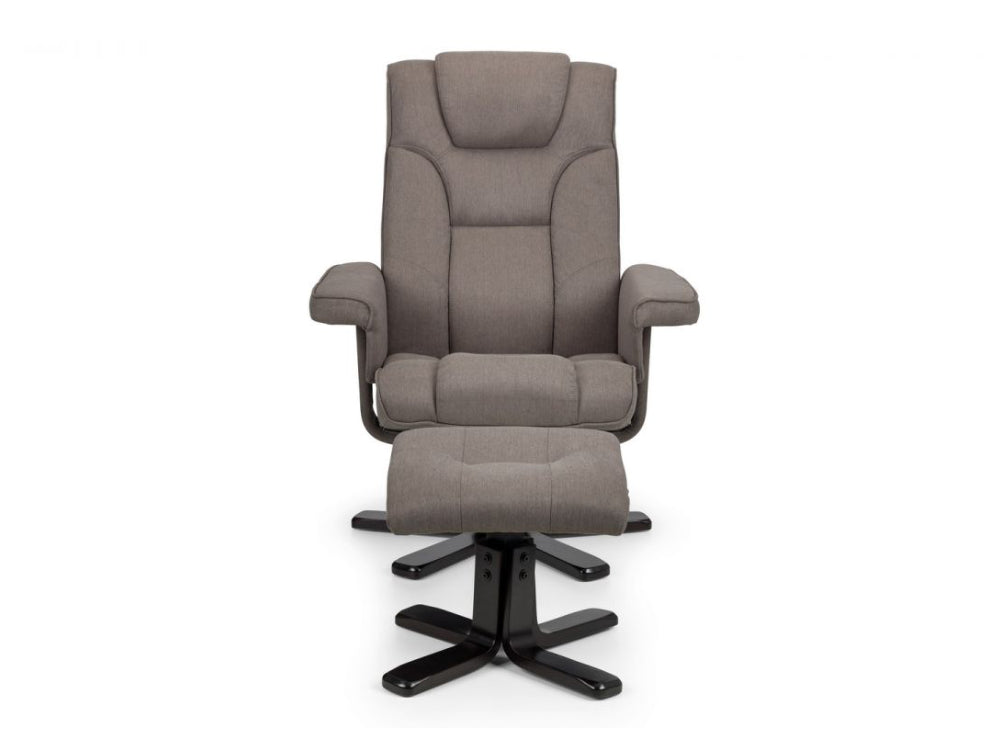 Ally Swivel Massage Recliner with Footstool Grey 2