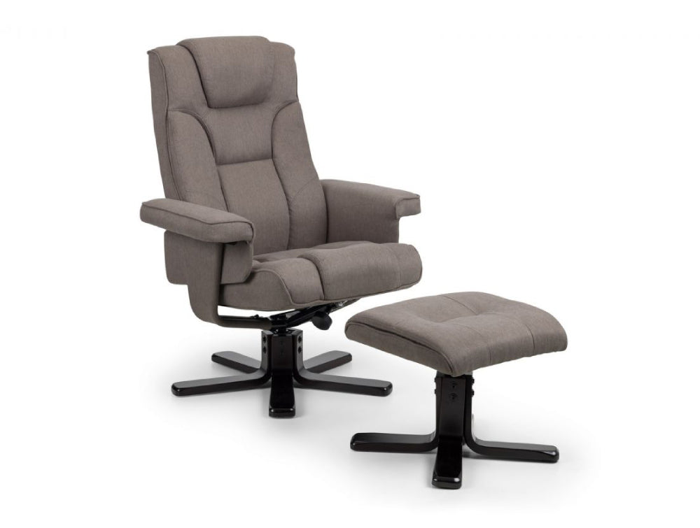 Ally Swivel Massage Recliner with Footstool Grey