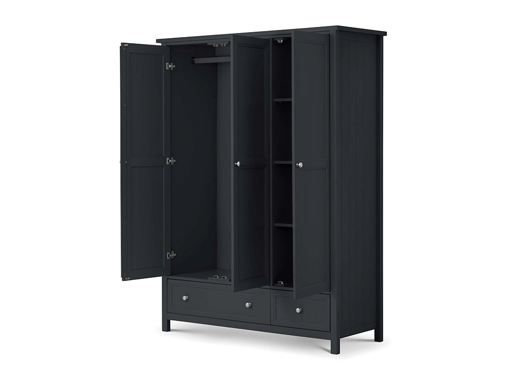 Anne 3 Door Combination Wardrobe Anthracite