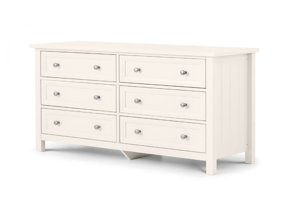 Anne 6 Drawer Wide Chest Surf White