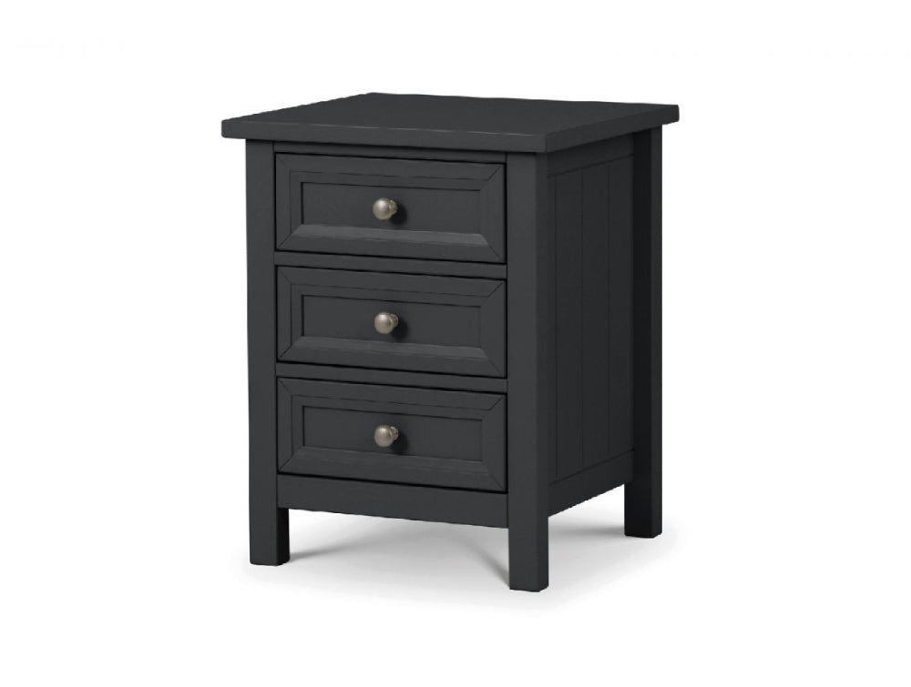 Annie 3 Drawer Bedside Table Anthracite