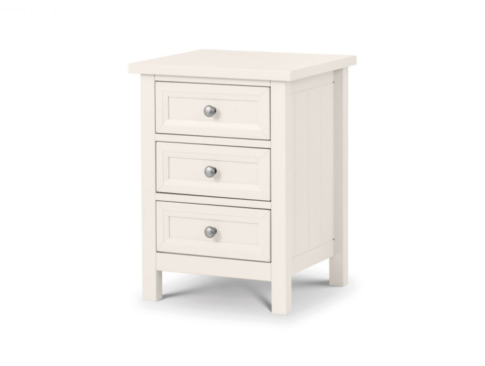 Annie 3 Drawer Bedside Table Surf White