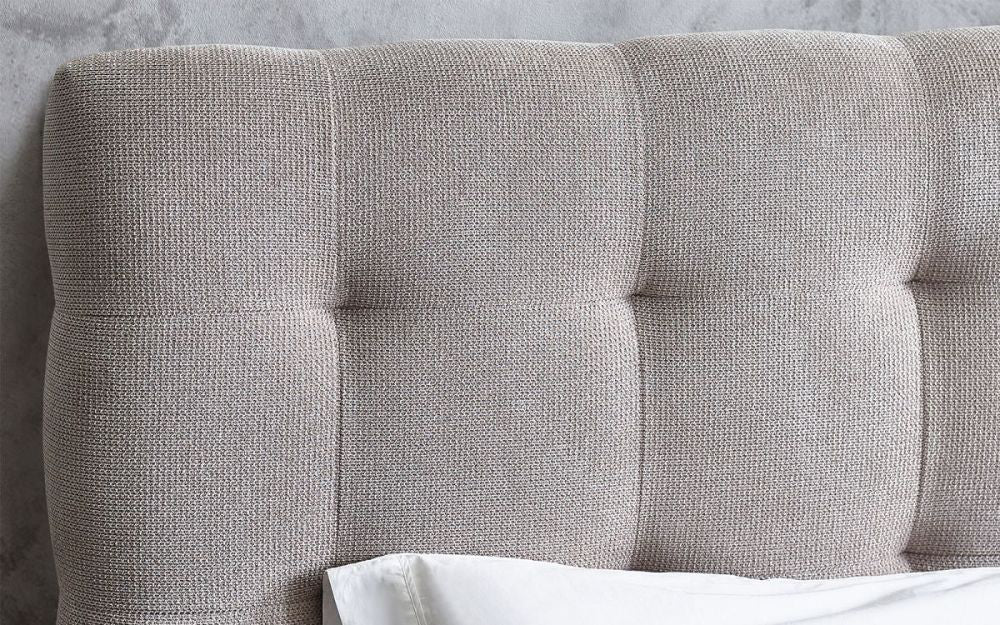 Aoko Bed Headrest Detail with Pillows in Bedroom Setting 2