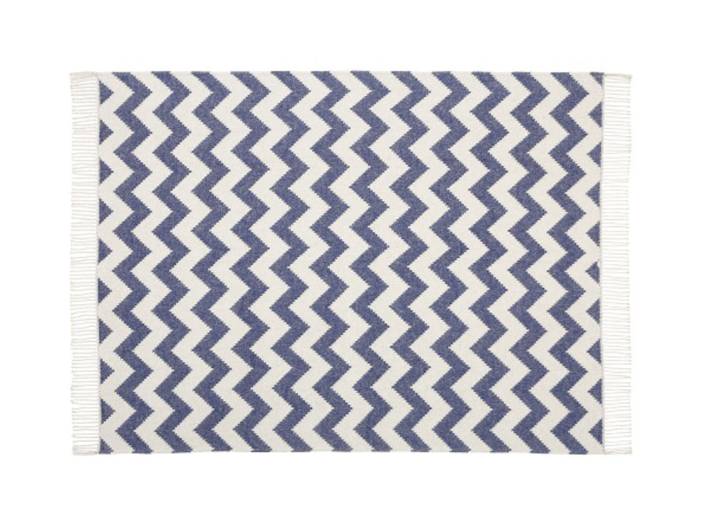 Aria Upholstered Fringed Throw Navy/Grey
