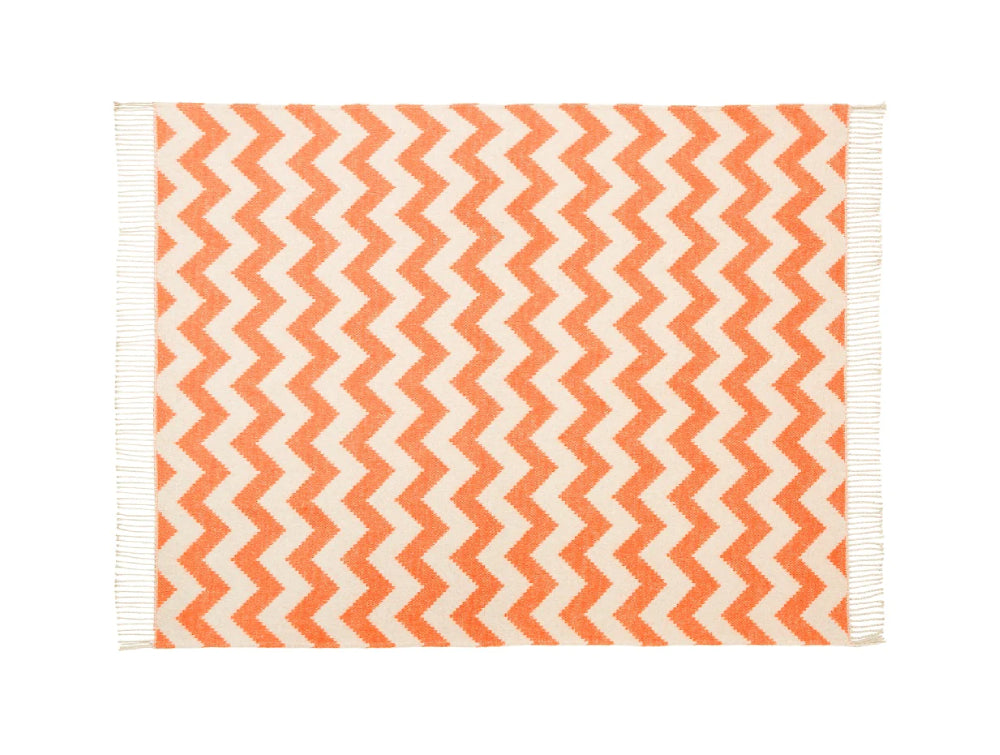 Aria Upholstered Fringed Throw Orange/Grey