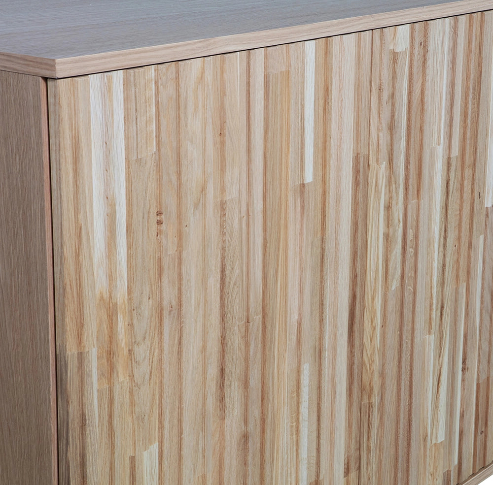 Ashley Graphic Embossed Sideboard Natural Oak Front Detail