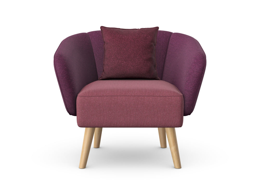 Aspect Upholstered Single Seater Armchair with Wooden Legs