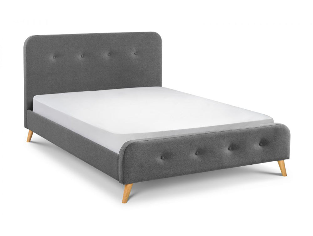 Asta Curved Retro Fabric Grey Bed 2