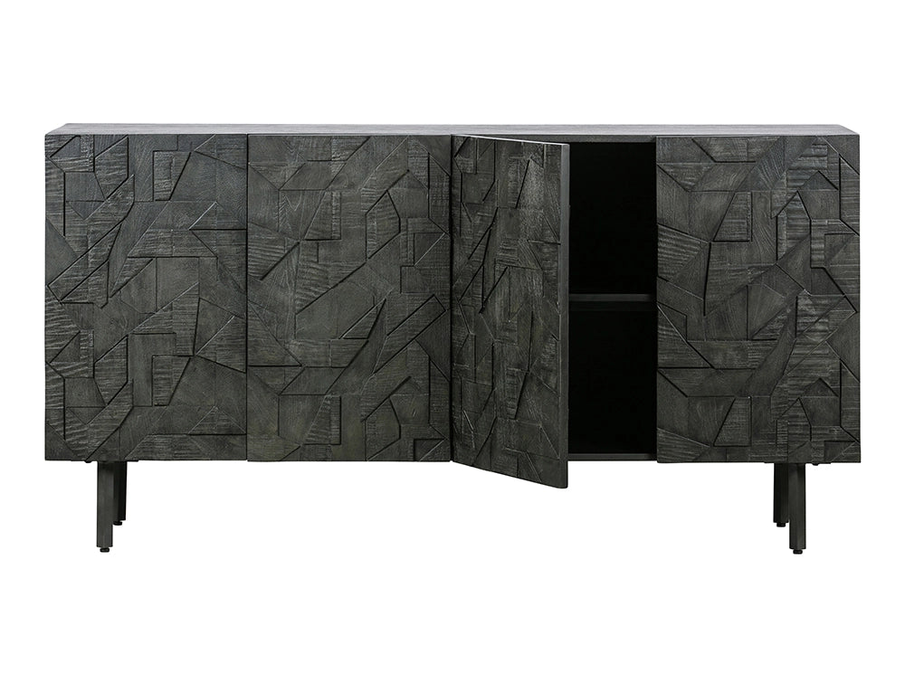 Atlantic Sideboard with Metal Legs Black 3