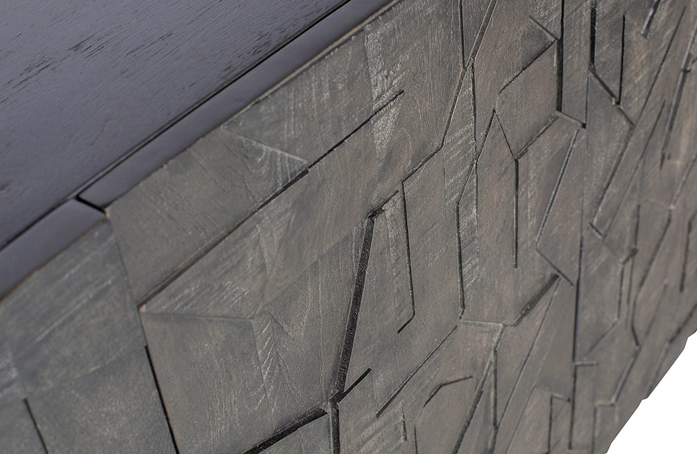 Atlantic Sideboard with Metal Legs Black Front Detail