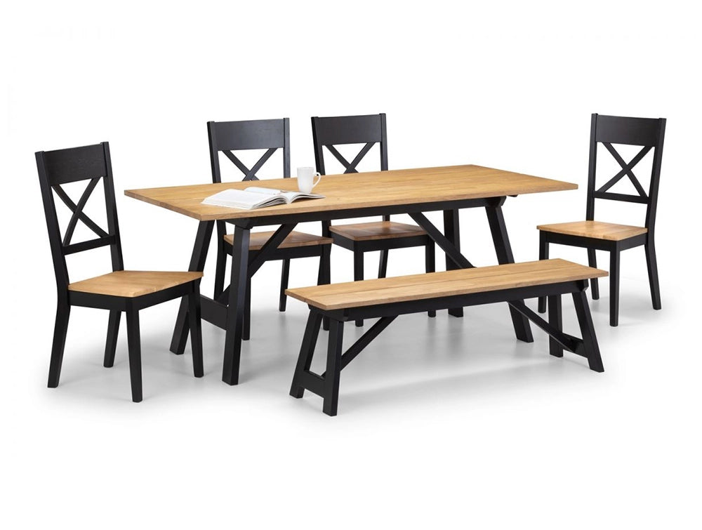 Ava Dining Table Black Oak with Ava Dining Chair Black Oak