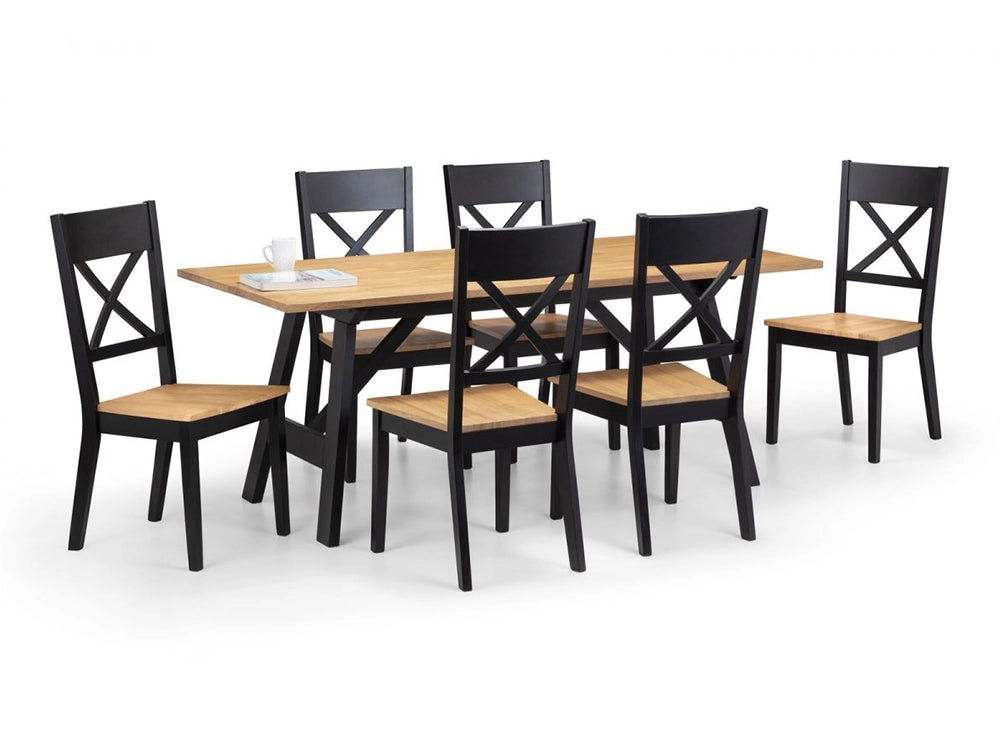 Ava Dining Table Black Oak with Ava Dining Chair