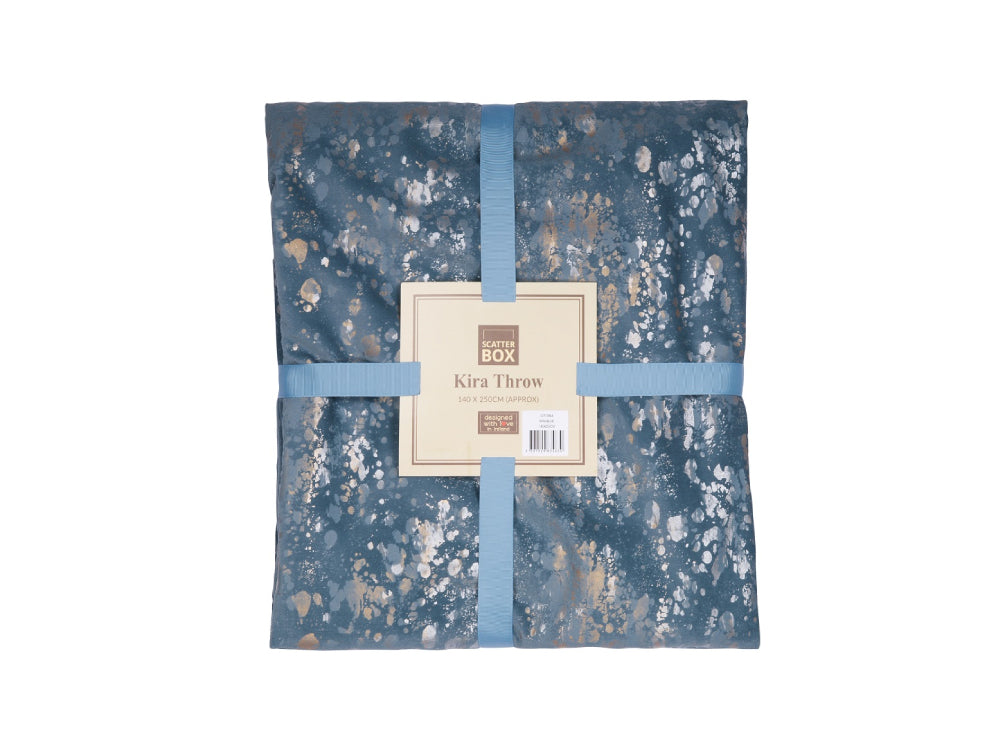 Aveen Upholstered Metallic Throw Blue