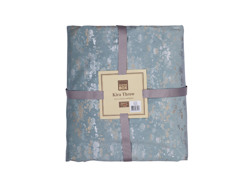 Aveen Upholstered Metallic Throw Cloud Blue