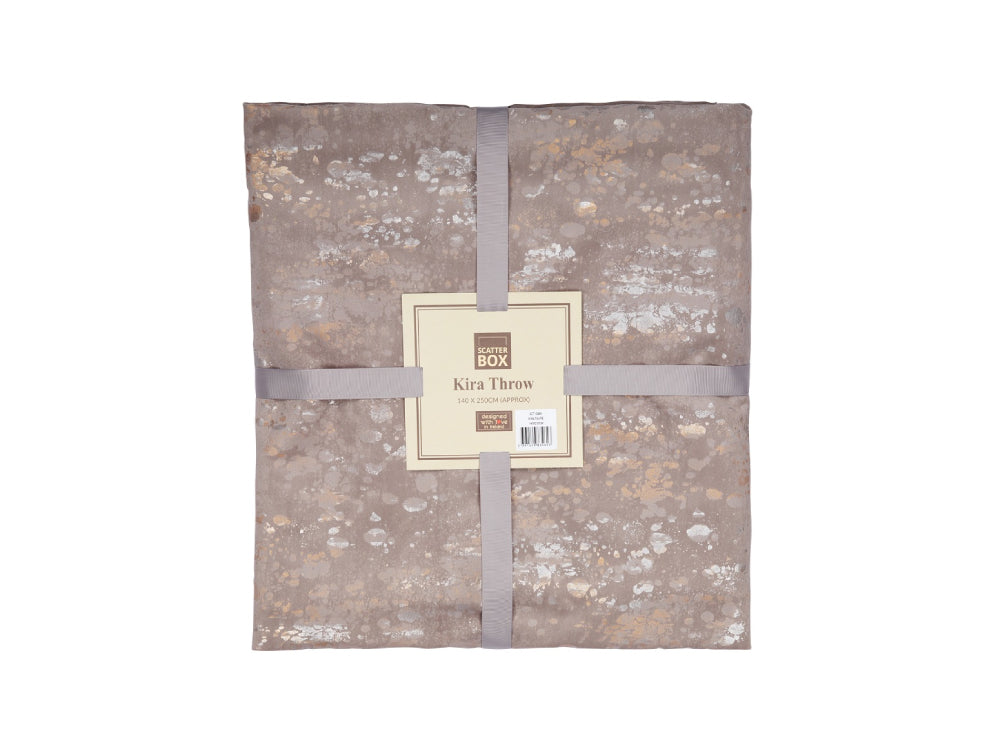 Aveen Upholstered Metallic Throw Taupe