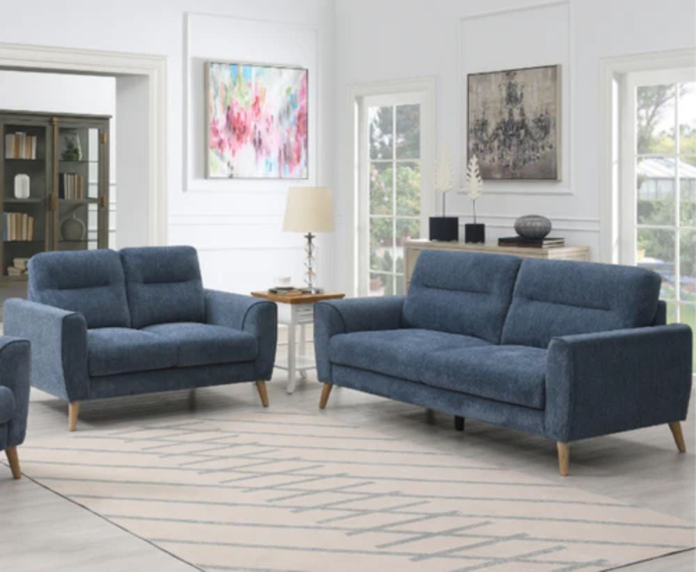 Avery 3 Seater Sofa in Blue Finish 2