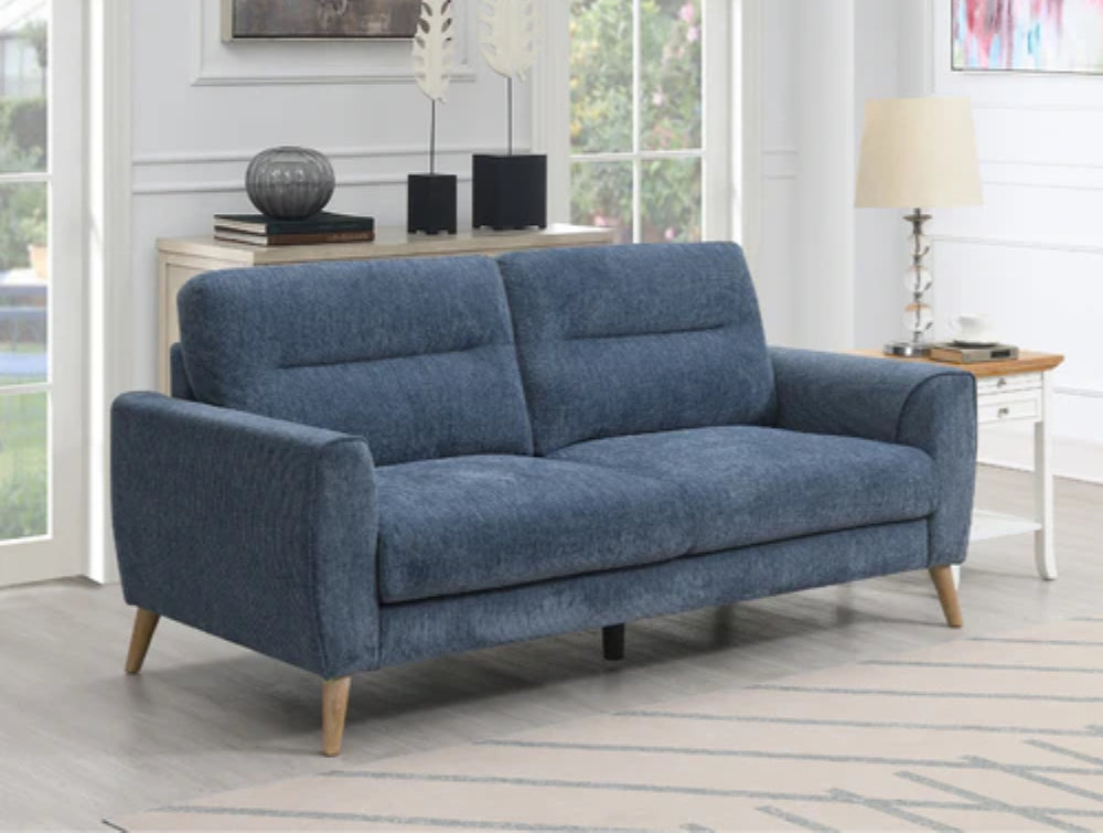 Avery 3 Seater Sofa in Blue Finish