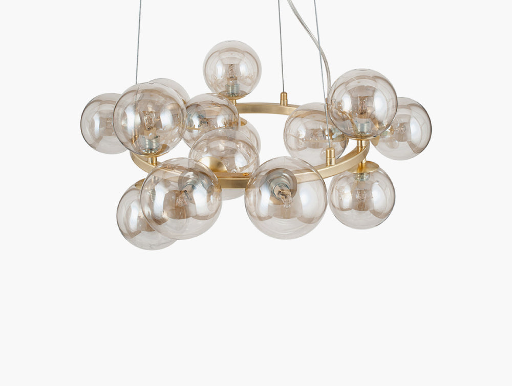 Avo Glass Ball and Gold Metal Pendant Light 2