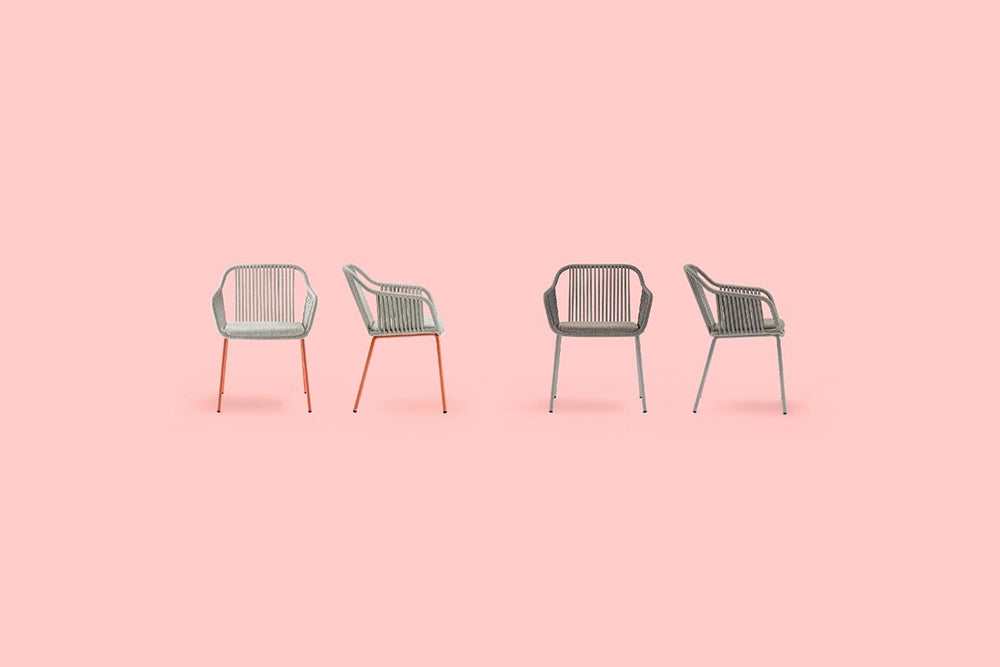 Babila Twist Dining Chair with Armrests Family