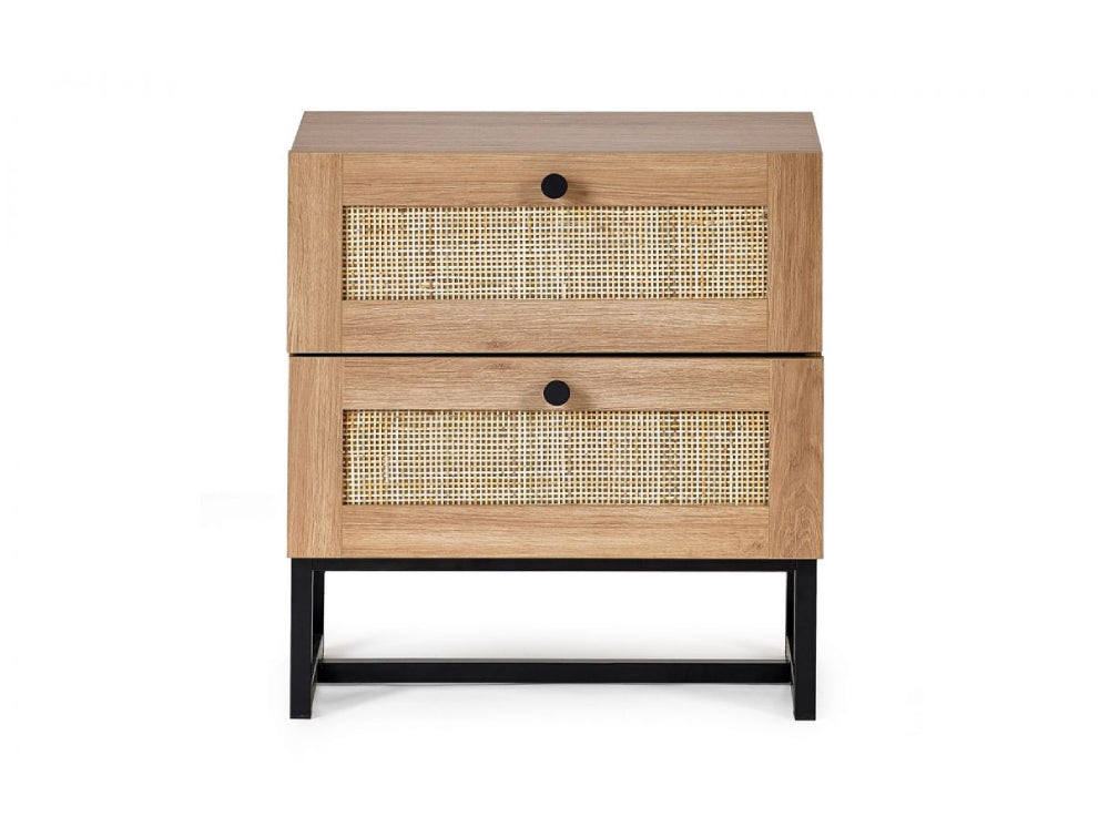 Bari 2 Drawer Bedside Table Oak 2