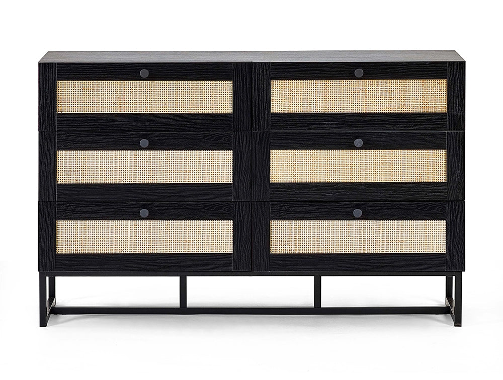Bari 6 Drawer Chest Black 2