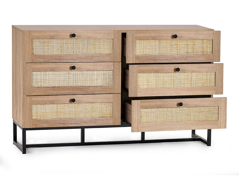 Bari 6 Drawer Chest Oak