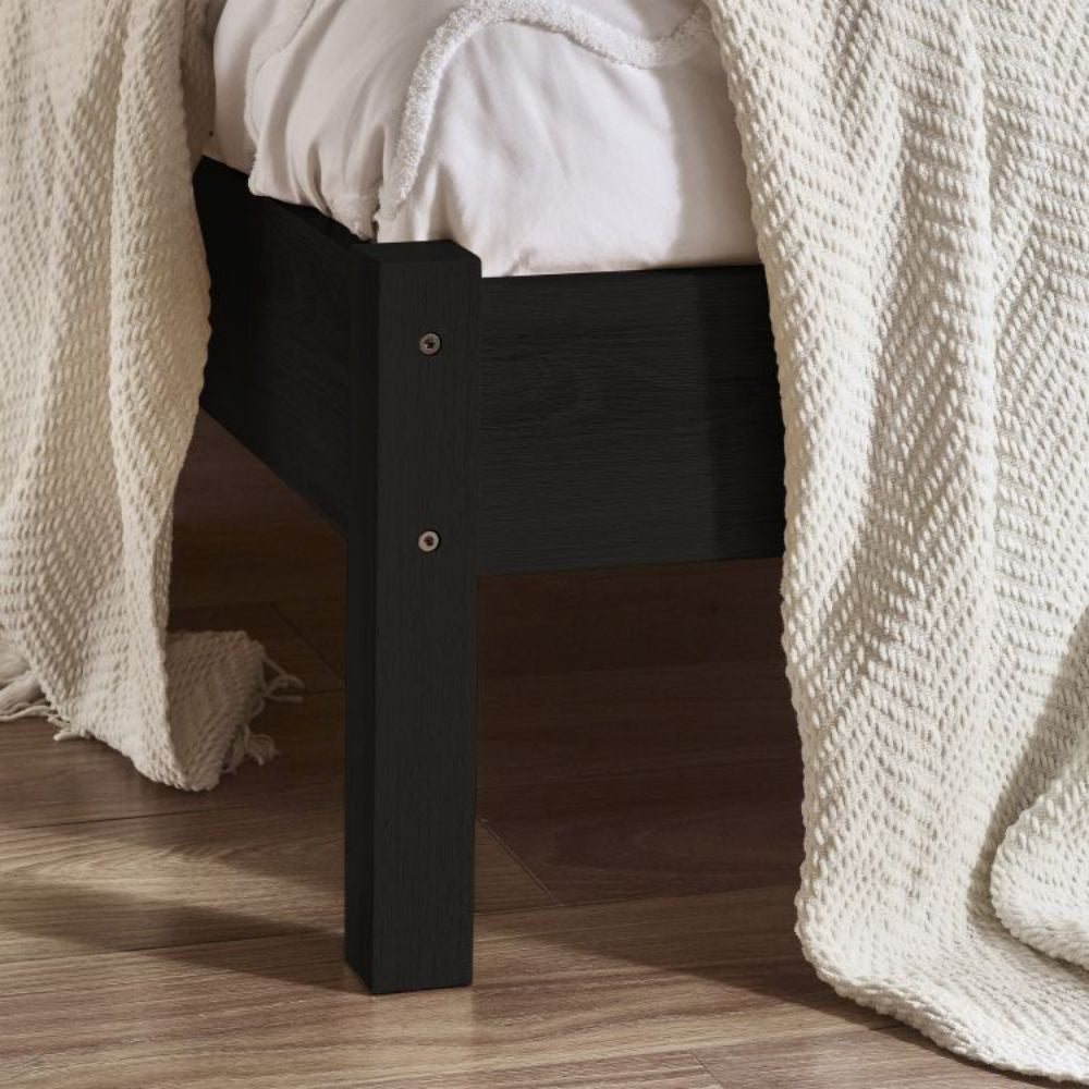 Bari Rattan Bed Frame Black Leg Detail