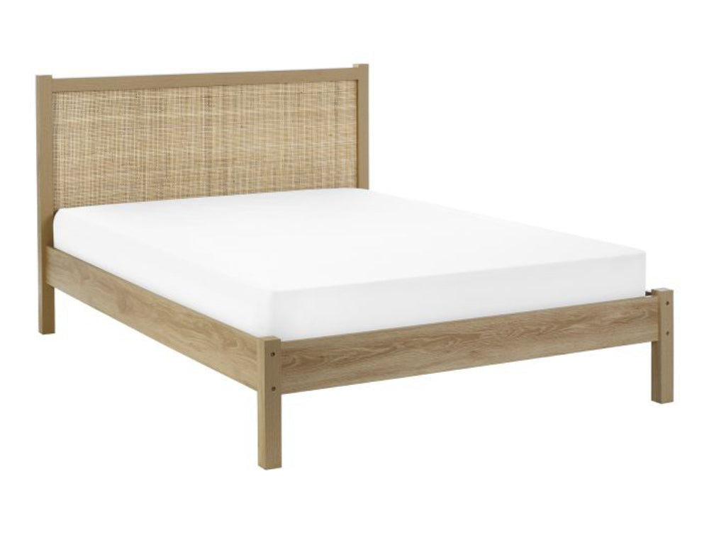 Bari Rattan Bed Frame Oak