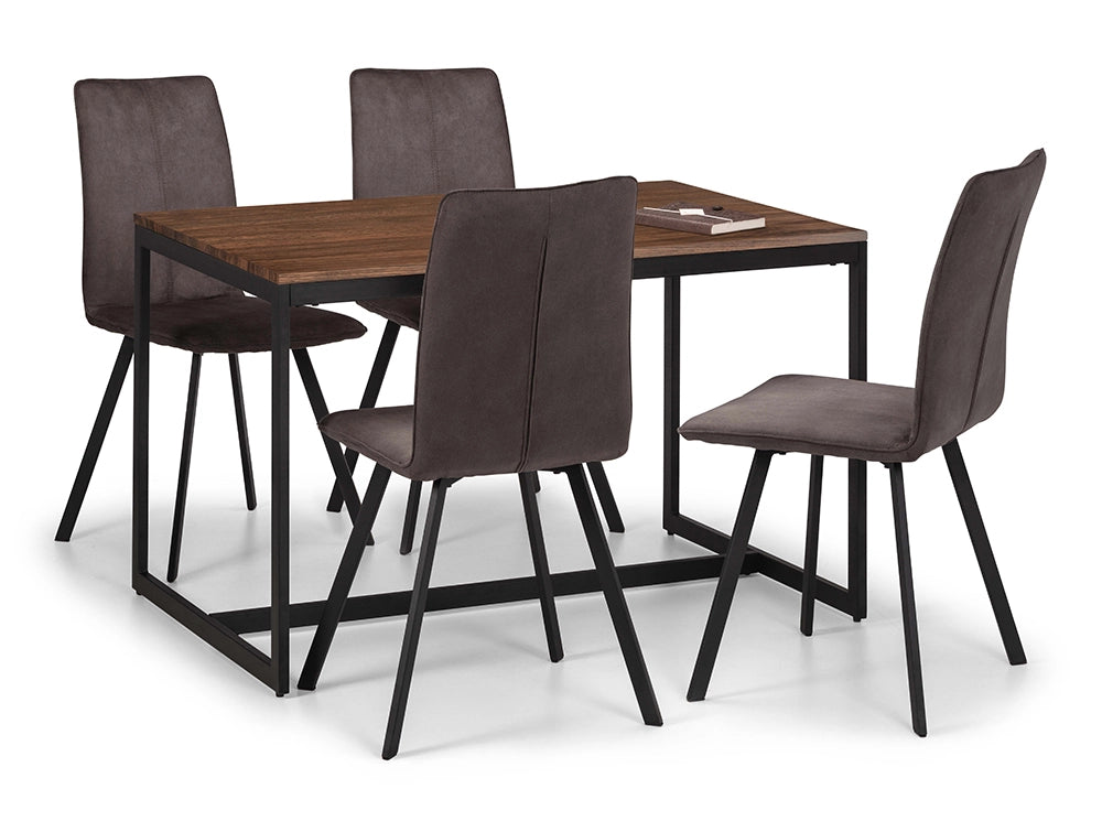 Beca Dining Table Walnut with Upholstered Chair 2