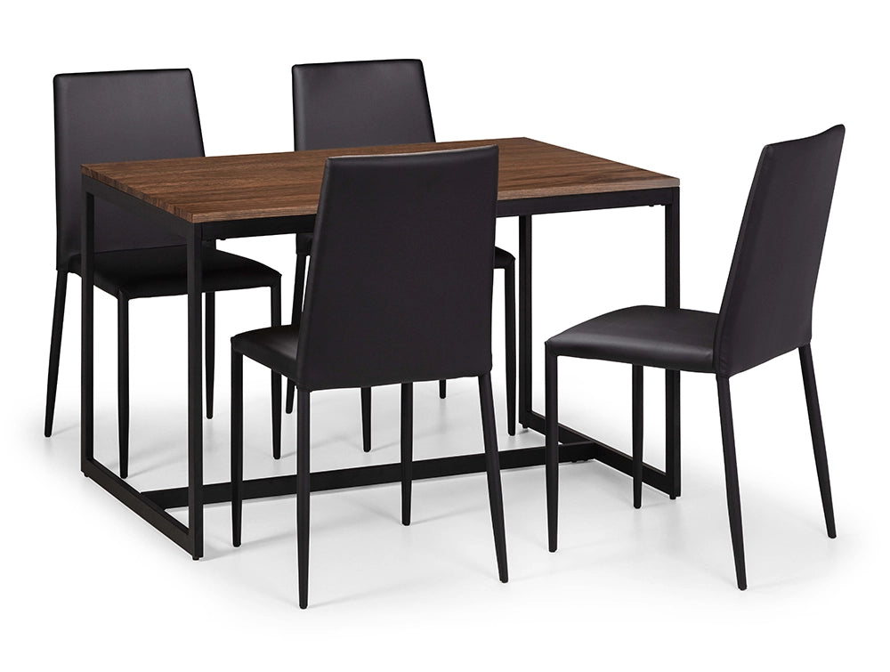Beca Dining Table Walnut with Upholstered Chair 3