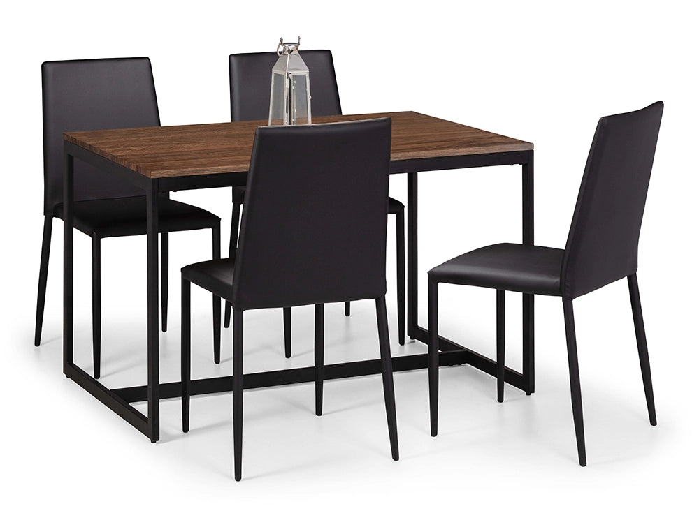 Beca Dining Table Walnut with Upholstered Chair 4