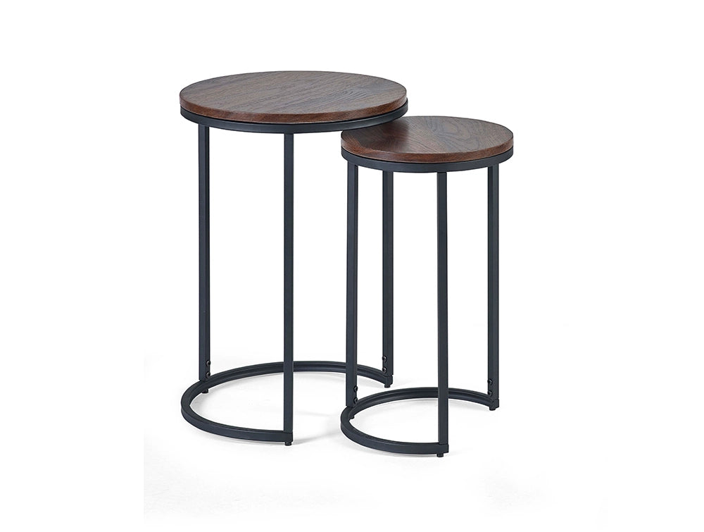 Beca Round Nesting Side Tables Walnut