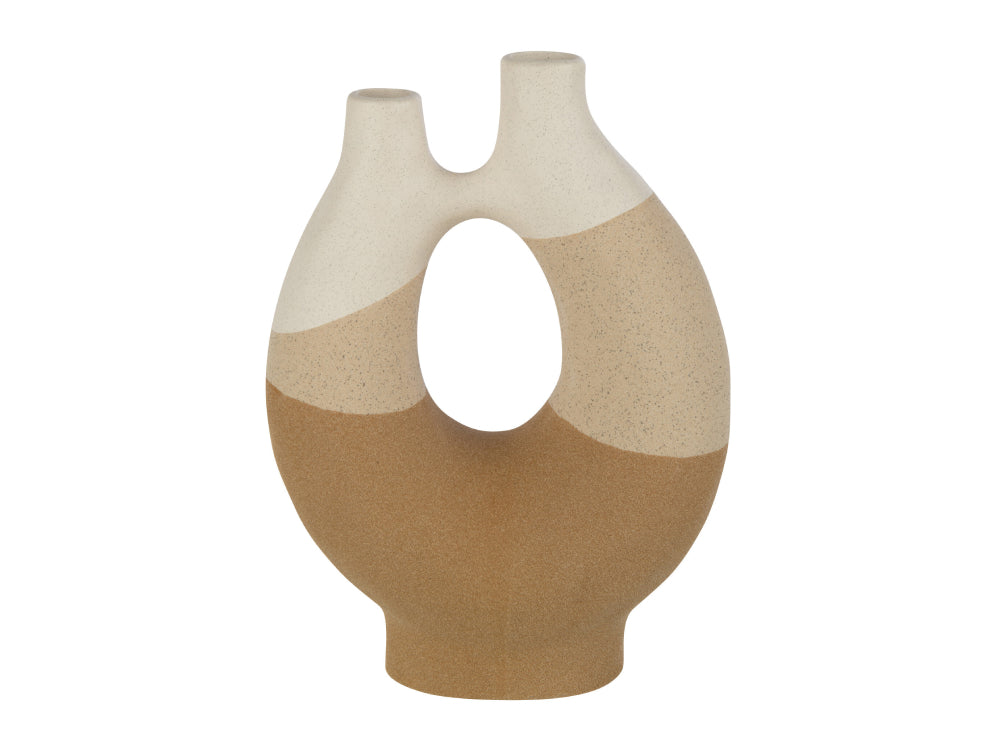 Beige Ceramic Organic Large Vase