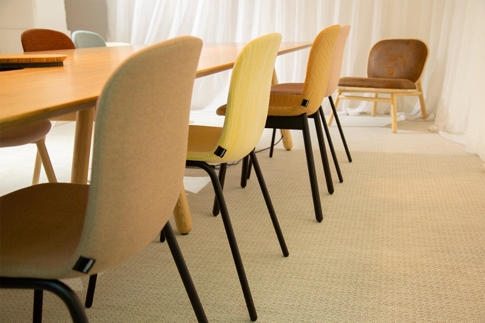 Blume 4 Legged Chair With Rectangular Table In Meeting Room Setting 2