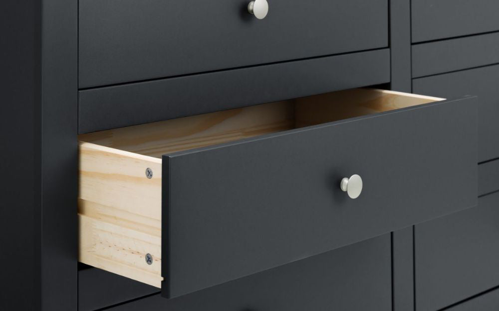 Bradley 6 Drawer Chest Anthracite Drawer Open Detail