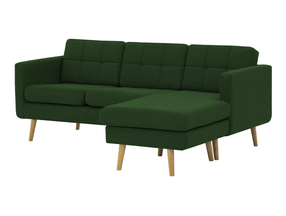 Brent Chaise Sofa - Dark Green