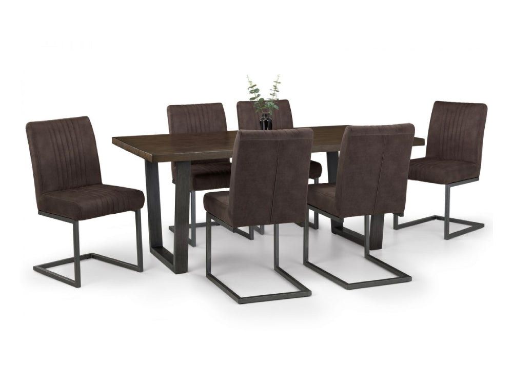 Bronx Dining Table Dark Oak with Chairs 2