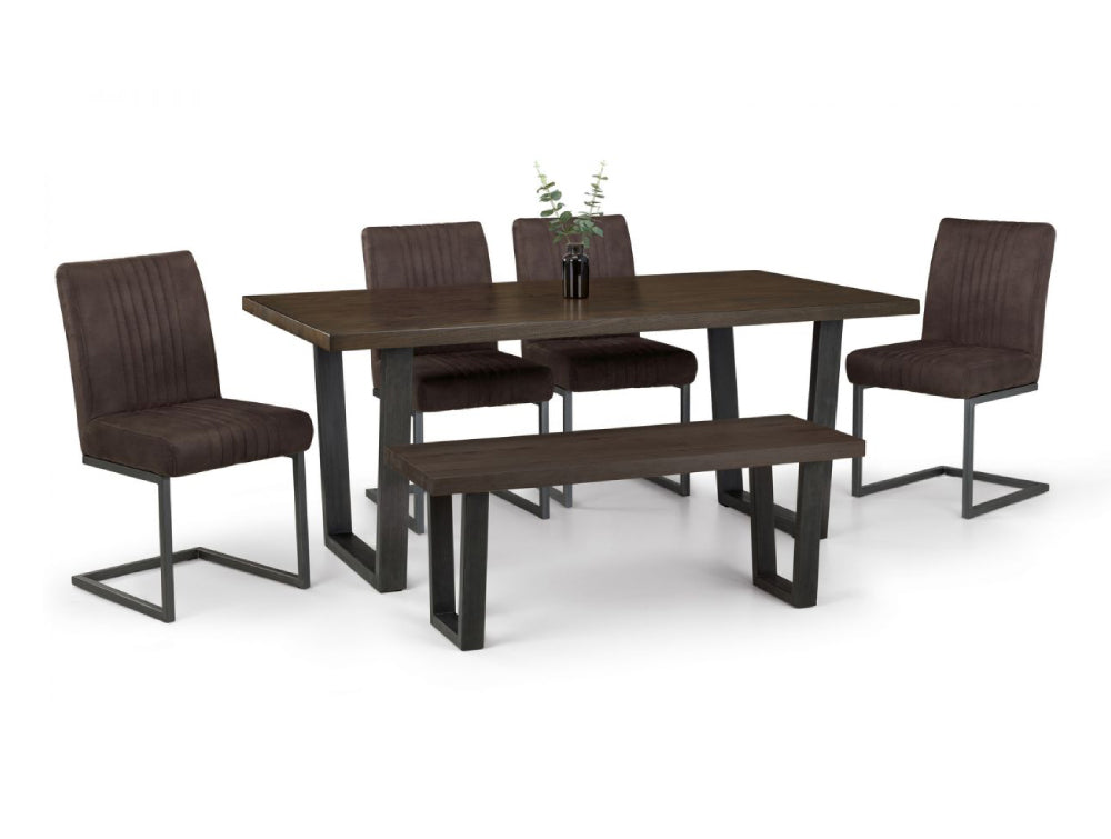 Bronx Dining Table Dark Oak with Chairs and Bench 2