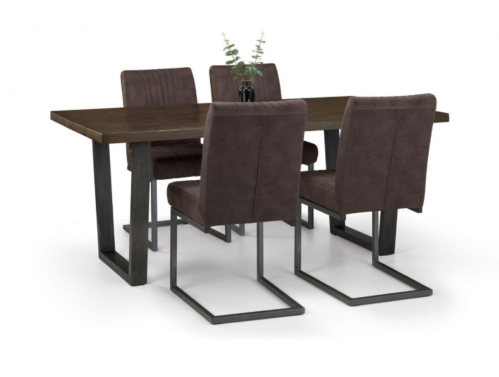 Bronx Dining Table Dark Oak with Chairs