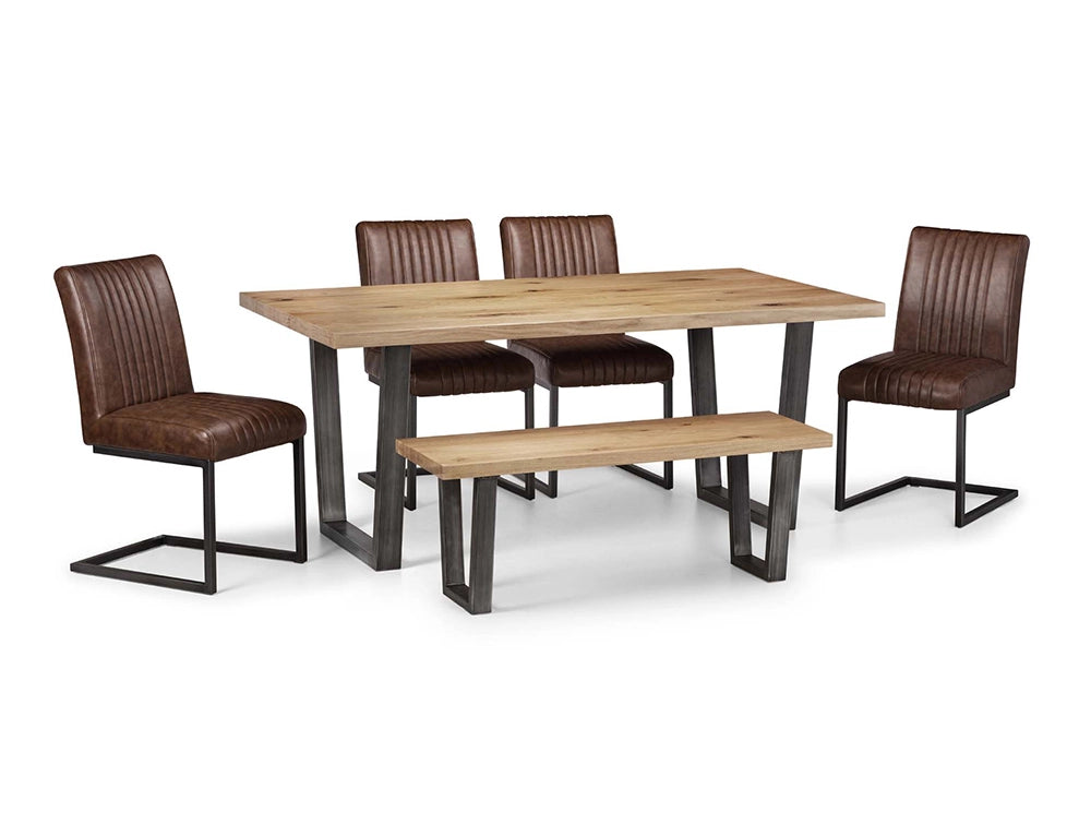 Bronx Dining Table Oak with Bronx Dining Chairs and Bench 2