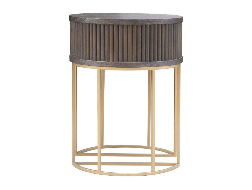 Bryce Round Side Table Brown 2